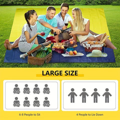Large Waterproof Picnic Blanket Beach Mat 210x200cm Yellow