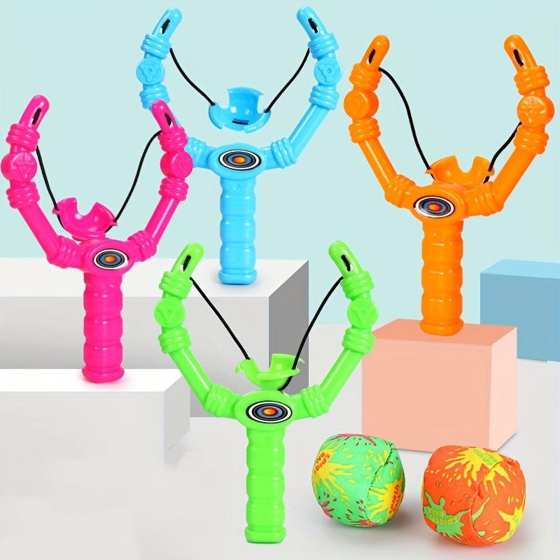 Children's Outdoor Plastic Slingshot with Cloth Ball Shooting Training