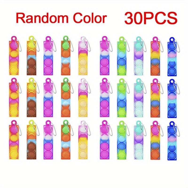 Pop Fidget Toy Keychain Bulk Pack - Stress Relief Hand Toys Set