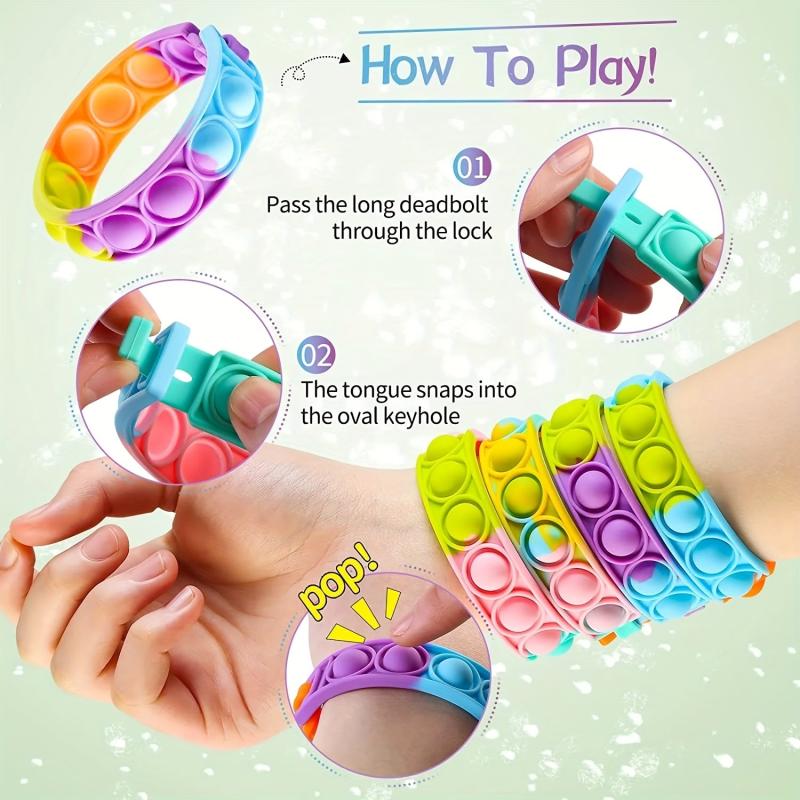 Pop Fidget Toy Keychain Bulk Pack - Stress Relief Hand Toys Set