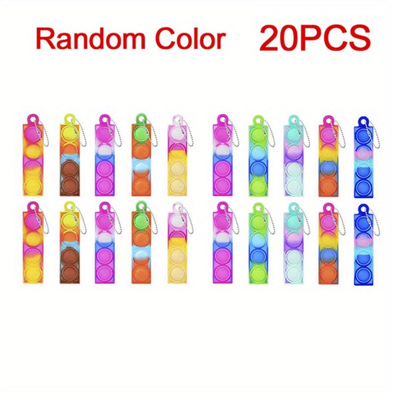 Pop Fidget Toy Keychain Bulk Pack - Stress Relief Hand Toys Set