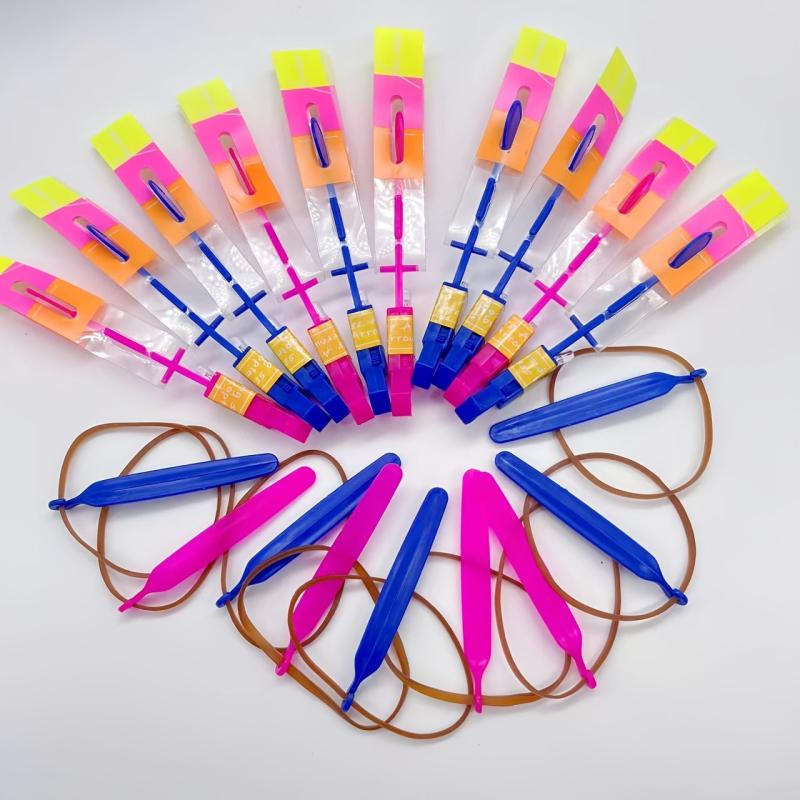 5pcs LED Flying Arrows Rocket Helicopters Party Fun Slingshot Flying Helicopters