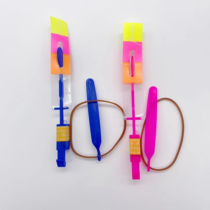 5pcs LED Flying Arrows Rocket Helicopters Party Fun Slingshot Flying Helicopters
