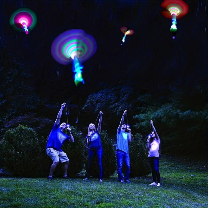 5pcs LED Flying Arrows Rocket Helicopters Party Fun Slingshot Flying Helicopters
