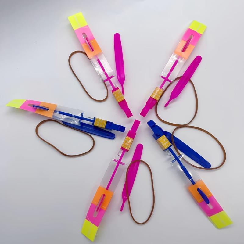 5pcs LED Flying Arrows Rocket Helicopters Party Fun Slingshot Flying Helicopters