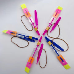 5pcs LED Flying Arrows Rocket Helicopters Party Fun Slingshot Flying Helicopters