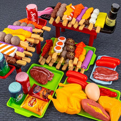 BBQ Cooking Play Toy Barbecue Kitchen Cooking Playset for Kids