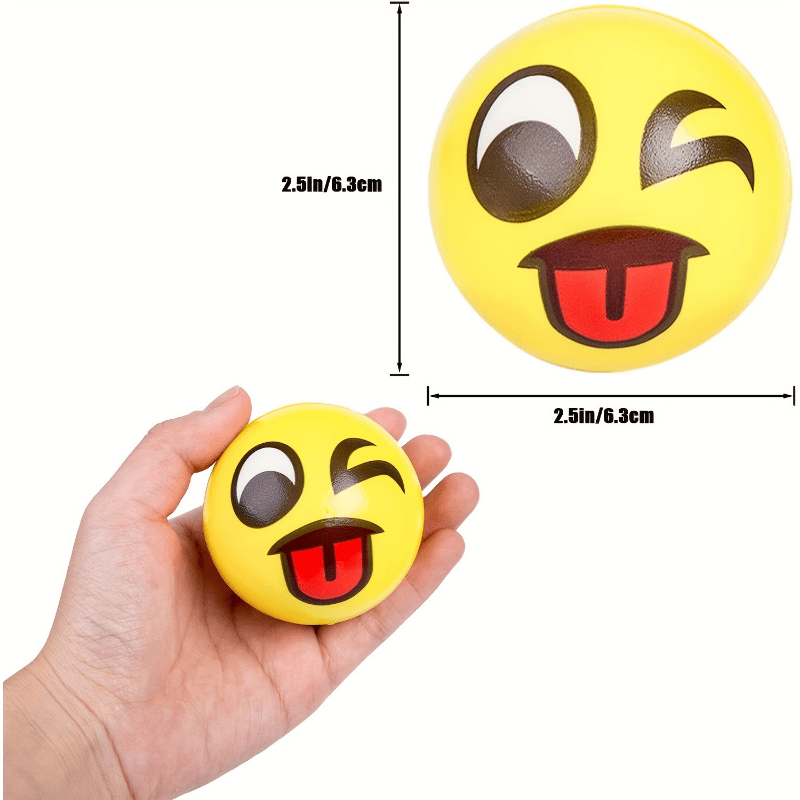 Random Style Face Stress Balls 6pk Squeeze Tension Relief Relaxation Fidget Toys