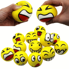 Random Style Face Stress Balls 6pk Squeeze Tension Relief Relaxation Fidget Toys