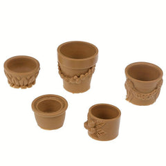 7-Piece Bonsai Flower Pot Set for 1:12 Dollhouse Fairy Garden Decor