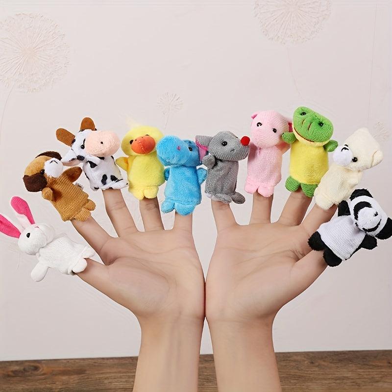 10PCS Mini Animal Finger Puppets Set Educational Story Time Toys