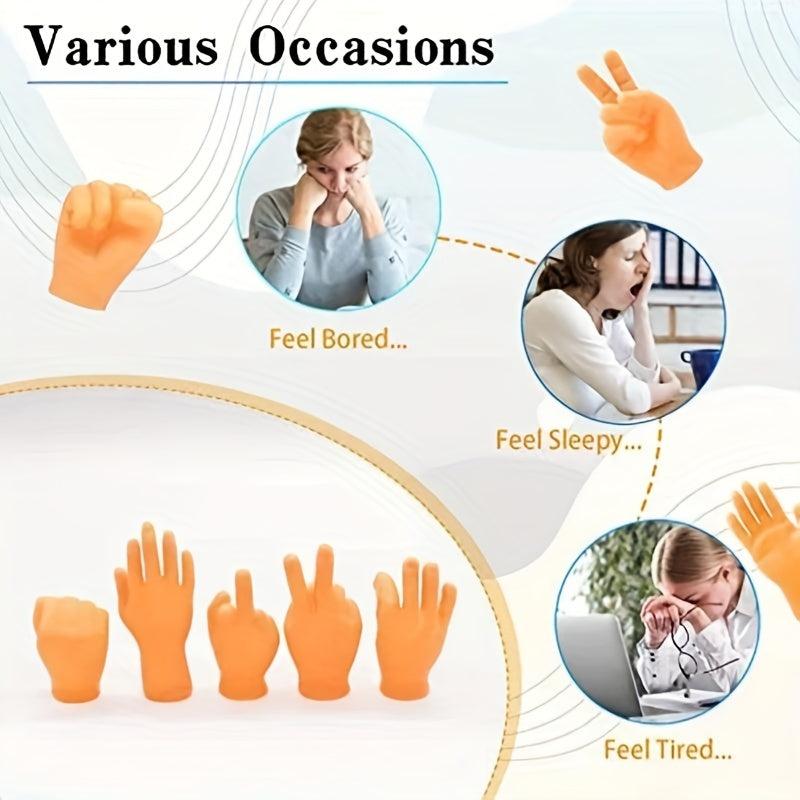 Mini Hands Finger Puppets Realistic Rubber Hand Small Figurine Toys