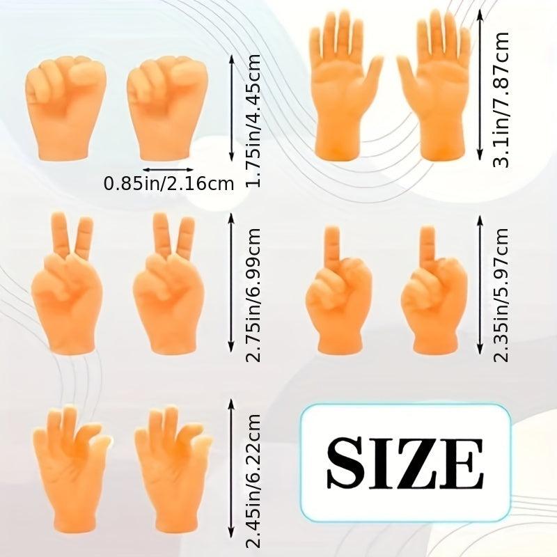 Mini Hands Finger Puppets Realistic Rubber Hand Small Figurine Toys