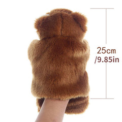 Small Brown Bear Hand Puppet Plush Toy for Kids