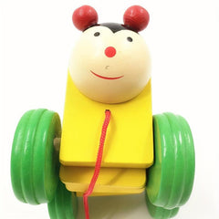 Bamboo and Wood Caterpillar Cart Toy - Educational Gift for Kids