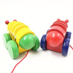 Bamboo and Wood Caterpillar Cart Toy - Educational Gift for Kids