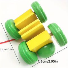 Bamboo and Wood Caterpillar Cart Toy - Educational Gift for Kids