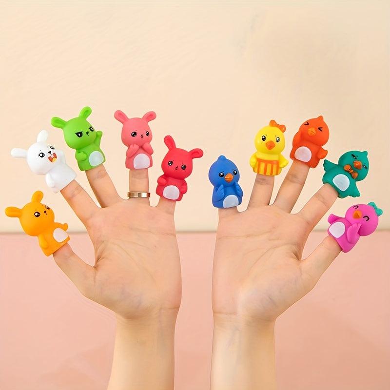 5pcs Mini Plush Finger Puppets Educational Toys for Children