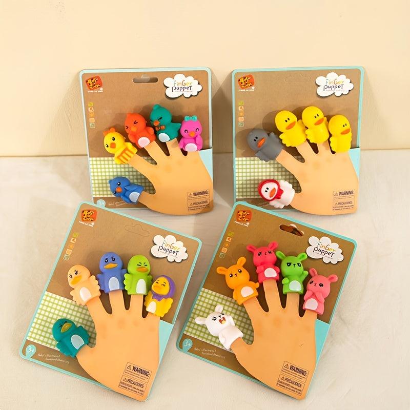 5pcs Mini Plush Finger Puppets Educational Toys for Children