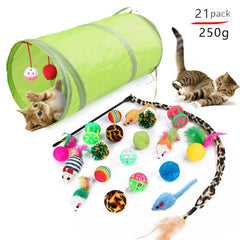 21Pcs Cat Toy Kit Teasing Cat Stick Plush Mouse & More