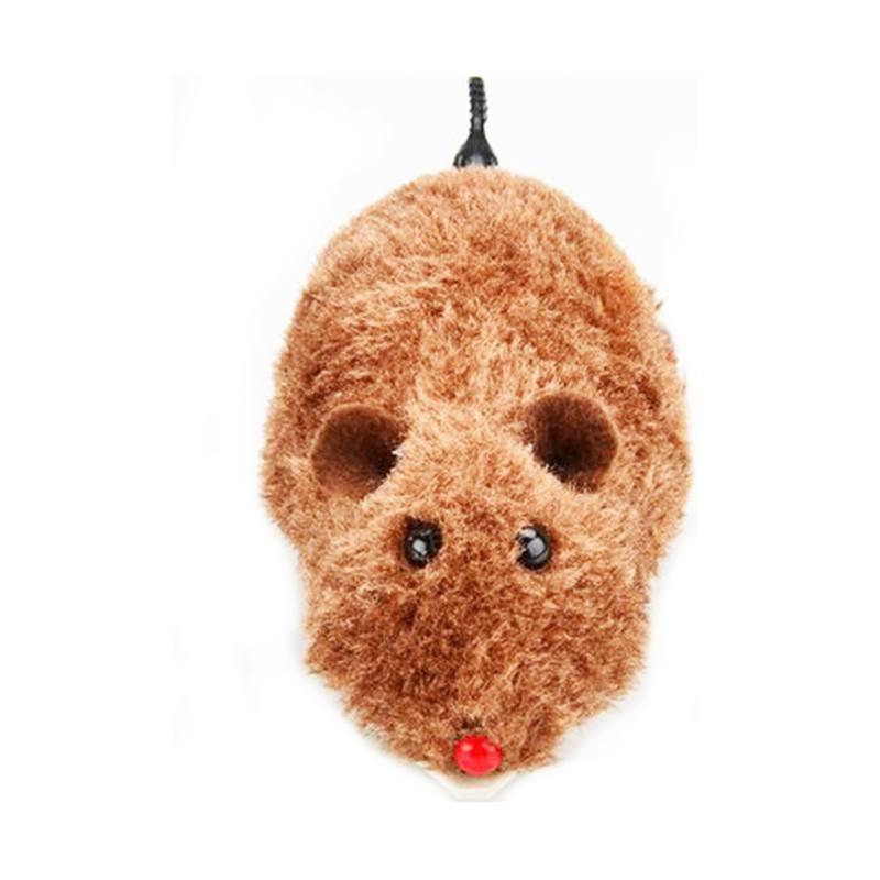 2pcs Wind Up Plush Mouse Toy For Indoor Cats Interactive Cat Toys