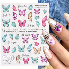 3pcs Nail Art Embossed Stickers 3D Thin Tough Stereo Butterfly Stickers