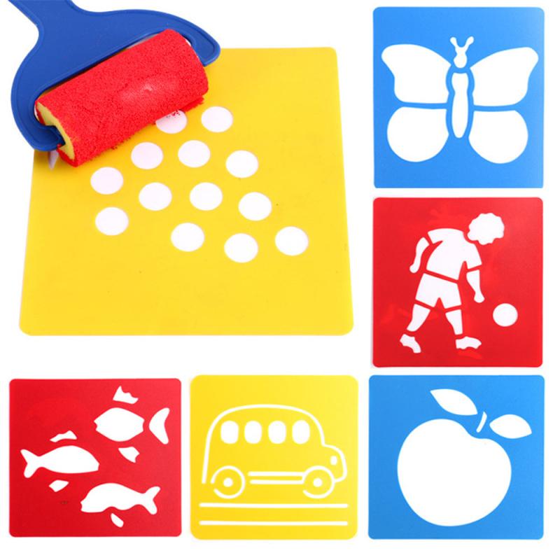 Montessori Kids DIY Animal Car Painting Stencils Art Craft Learning Toy