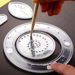 10pcs Spirograph Drawing Toy Set Interlocking Gears & Wheels Geometric Ruler