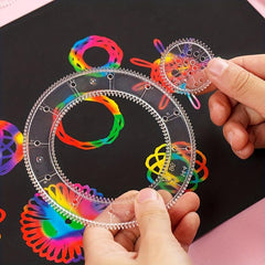 10pcs Spirograph Drawing Toy Set Interlocking Gears & Wheels Geometric Ruler