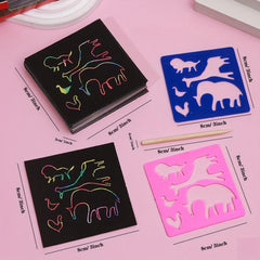 Scratch Paper Art Rainbow Scratch Off Craft Kit 100pcs