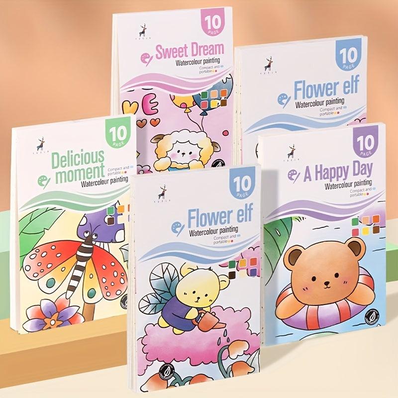 Watercolor Painting Kids Kit Coloring Book Sticky Note Graffiti Picture Book