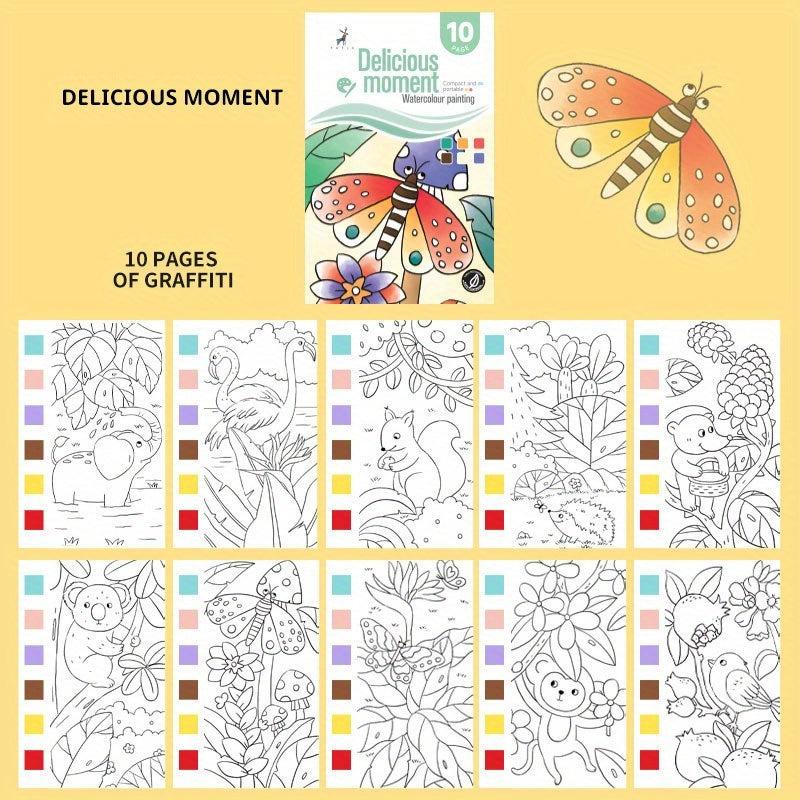 Watercolor Painting Kids Kit Coloring Book Sticky Note Graffiti Picture Book