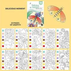 Watercolor Painting Kids Kit Coloring Book Sticky Note Graffiti Picture Book