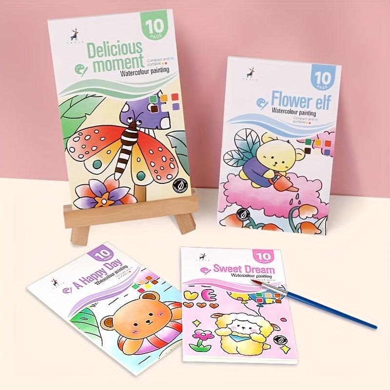 Watercolor Painting Kids Kit Coloring Book Sticky Note Graffiti Picture Book