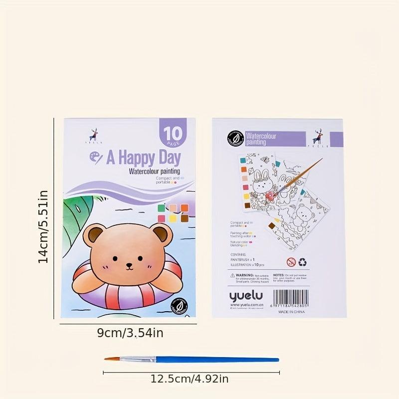 Watercolor Painting Kids Kit Coloring Book Sticky Note Graffiti Picture Book