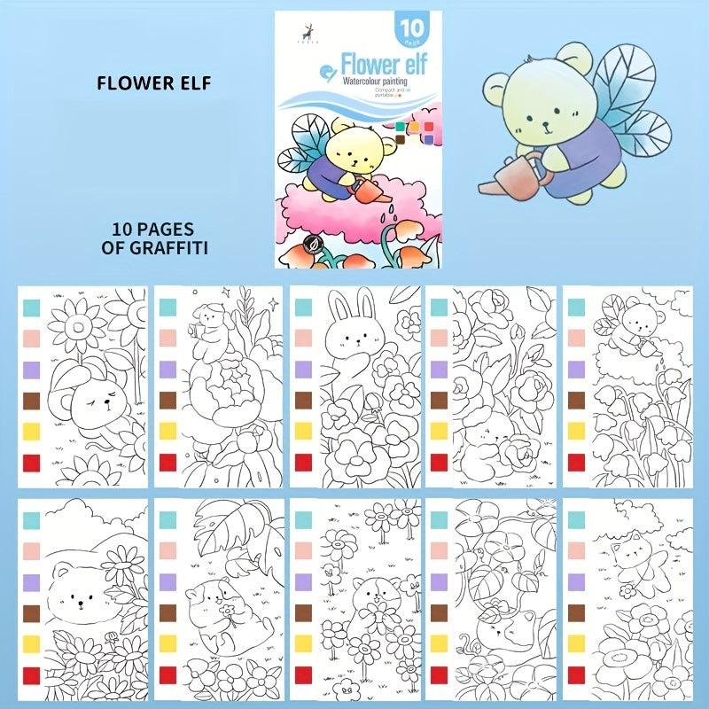 Watercolor Painting Kids Kit Coloring Book Sticky Note Graffiti Picture Book