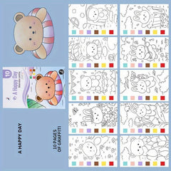 Watercolor Painting Kids Kit Coloring Book Sticky Note Graffiti Picture Book