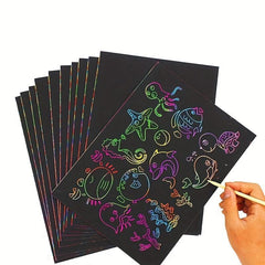 DIY Halloween & Christmas Scratch Paintings for Kids