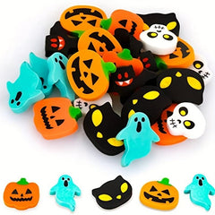 30pcs Halloween Erasers Pumpkin Ghost Skull Bat Erasers For Trick Or Treat