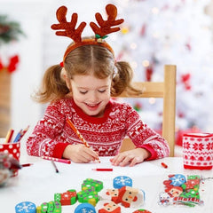 24pcs Christmas Pencil Eraser Party Gift Student Prize Holiday Gift
