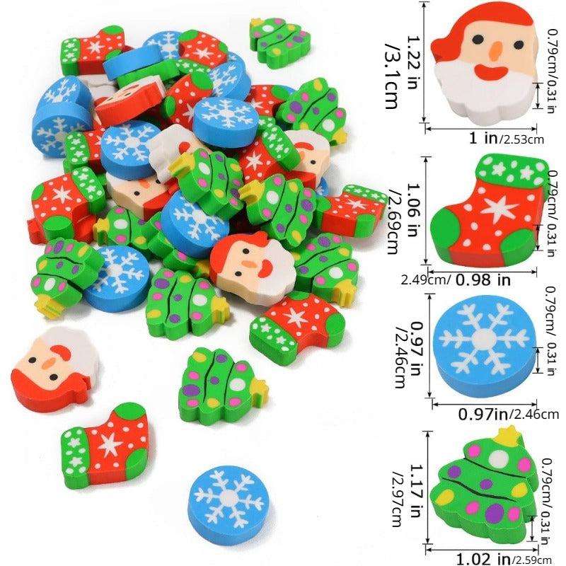 24pcs Christmas Pencil Eraser Party Gift Student Prize Holiday Gift
