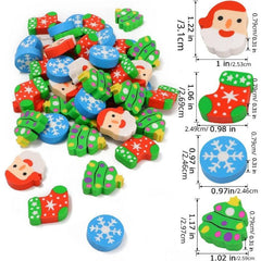 24pcs Christmas Pencil Eraser Party Gift Student Prize Holiday Gift