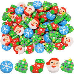 24pcs Christmas Pencil Eraser Party Gift Student Prize Holiday Gift