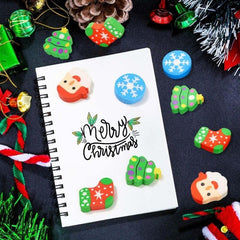 24pcs Christmas Pencil Eraser Party Gift Student Prize Holiday Gift