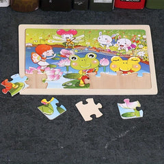 24 Piece Wooden Animal Puzzle for Early Education & Fun Holidays