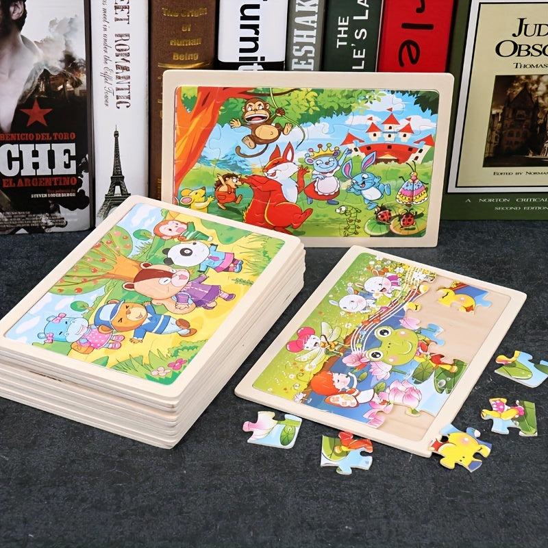 24 Piece Wooden Animal Puzzle for Early Education & Fun Holidays