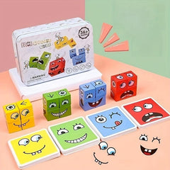 Interactive Face Changing Puzzle Building Blocks