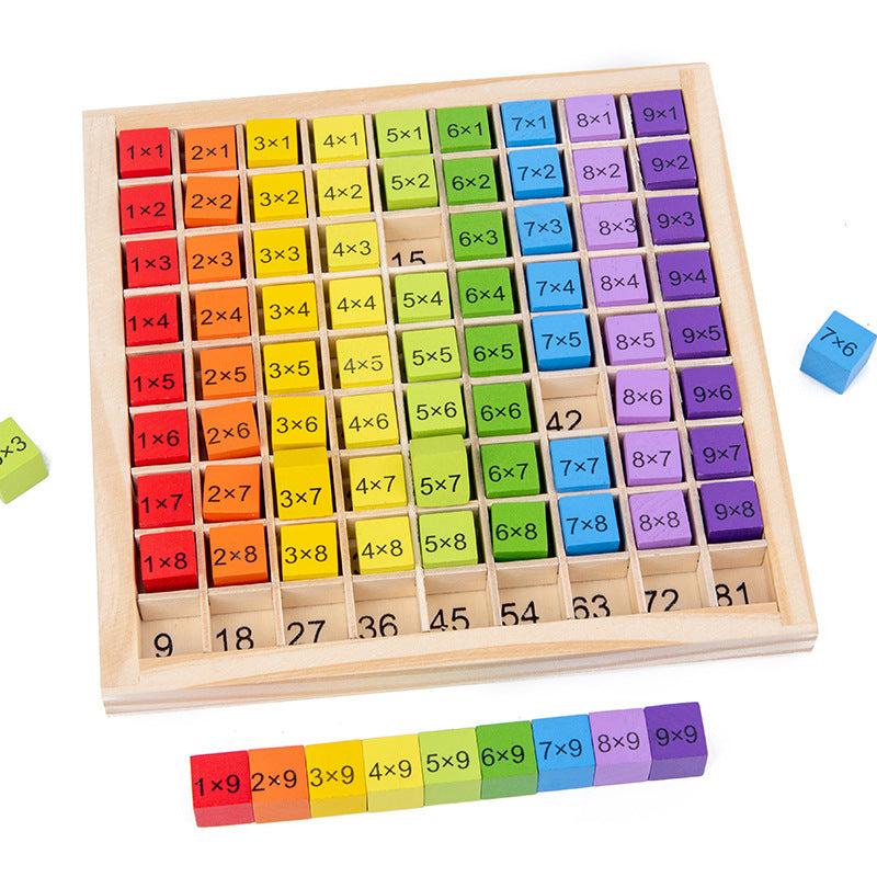Colorful 99 Multiplication Table Board Math Toy
