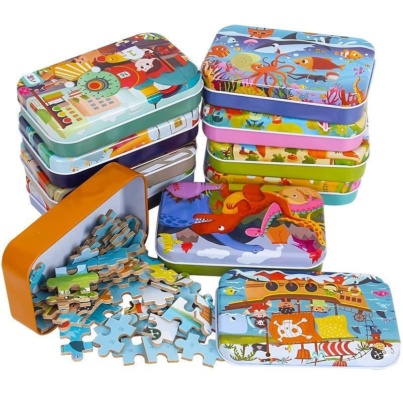60pcs Jigsaw Puzzle Cartoon Animal Vehicle Educational Toys For Kids