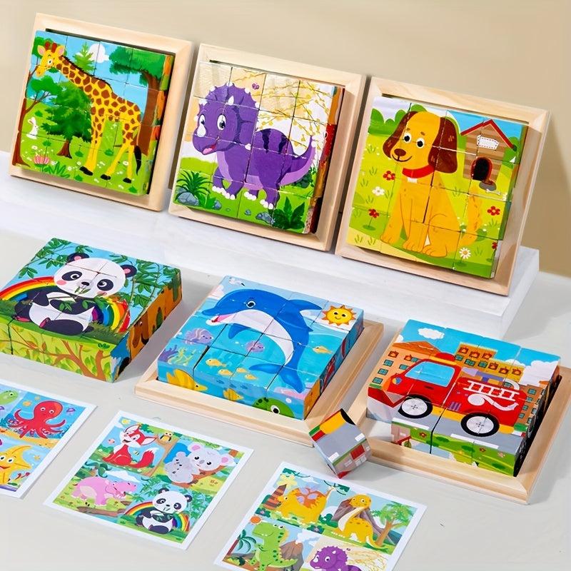 Wooden Block Puzzle Toddler 1-3 Years Kids Educational Animal Puzzle